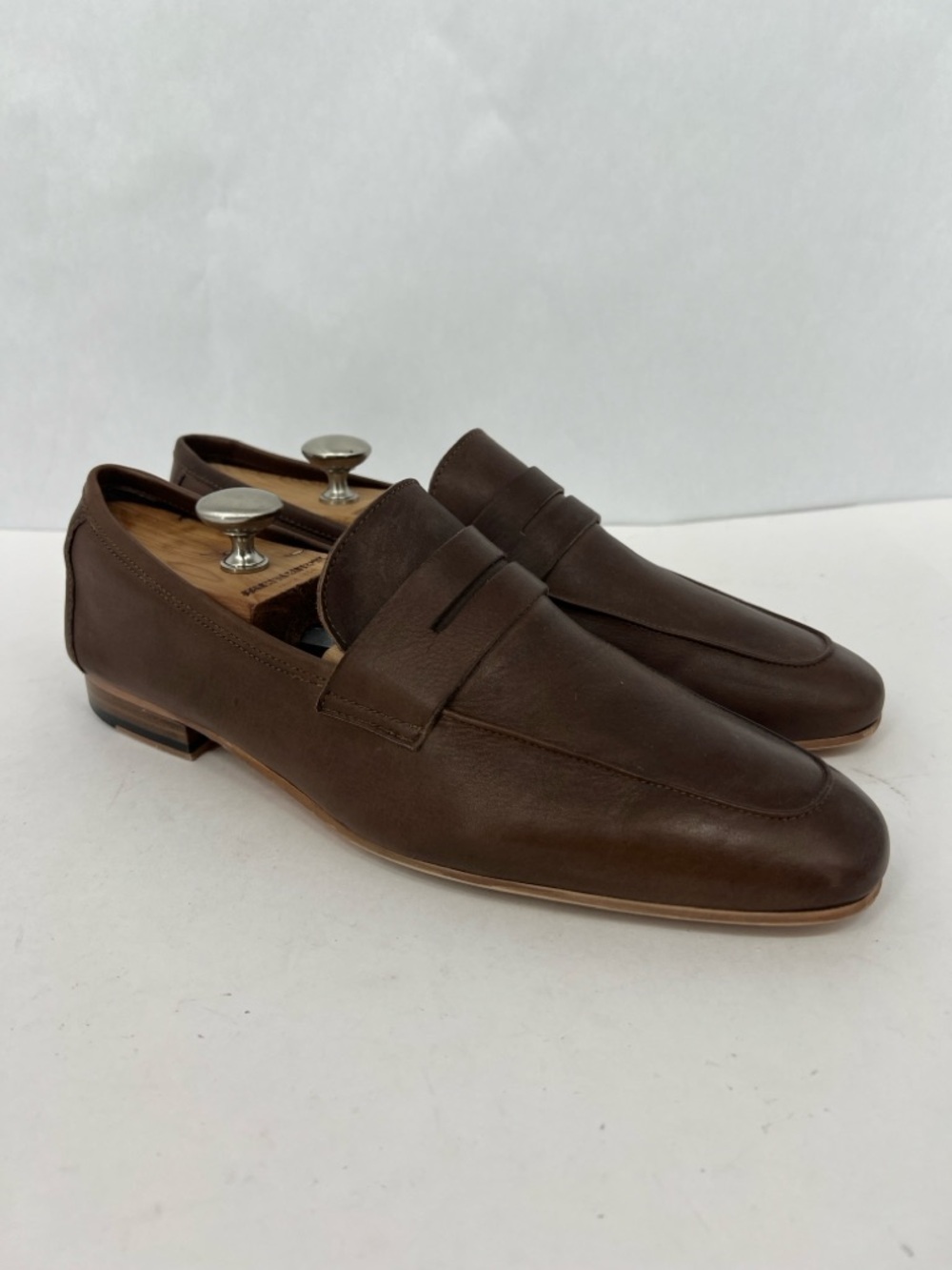 Walk London Classic Brown Leather Loafers for Men